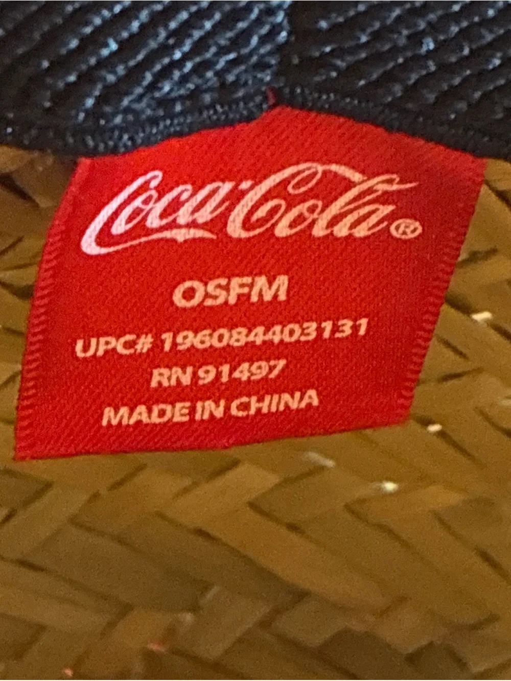 Coca-Cola Branded Straw Sun Hat - Natural Straw with Red & Blue Accents